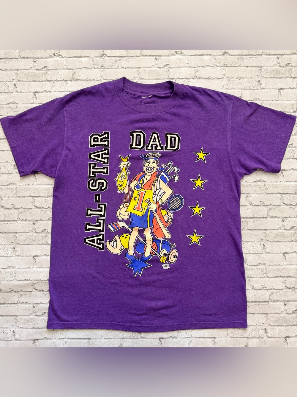 Vintage Purple "All-Star Dad" Graphic Tee